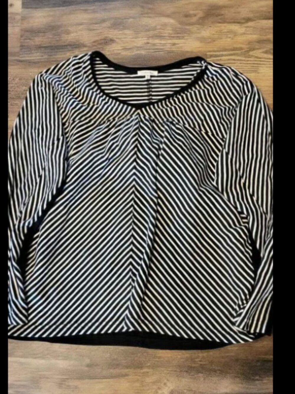 Womens size XL cotton bleu black and white top